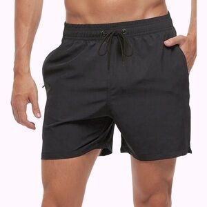 Men's Black Portside Swim 6” Inseam Shorts by Roundtree & Yorke- Size XL